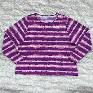 Land’s End‎ | Purple Stripe Tie Dye Rash Guard Swim Long Sleeve